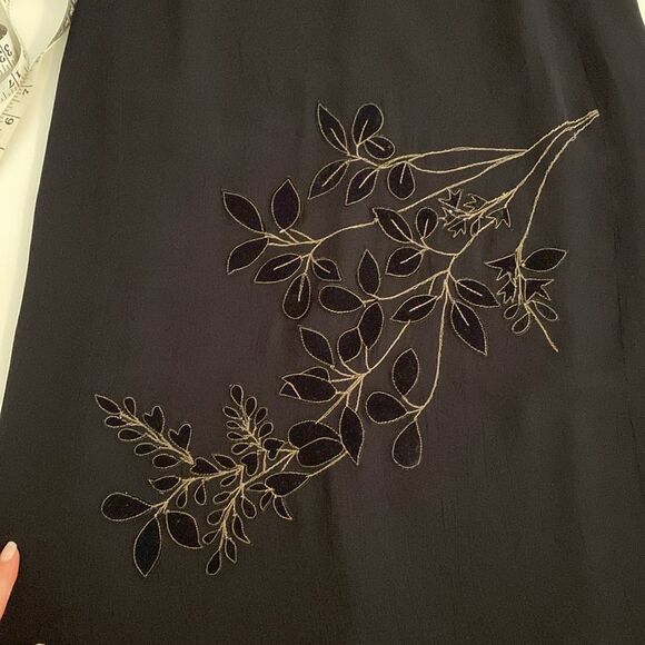 Vintage French Connection Black Semi-Sheer Floral Embroidered Slip Dress Size 6 - Picture 14 of 14